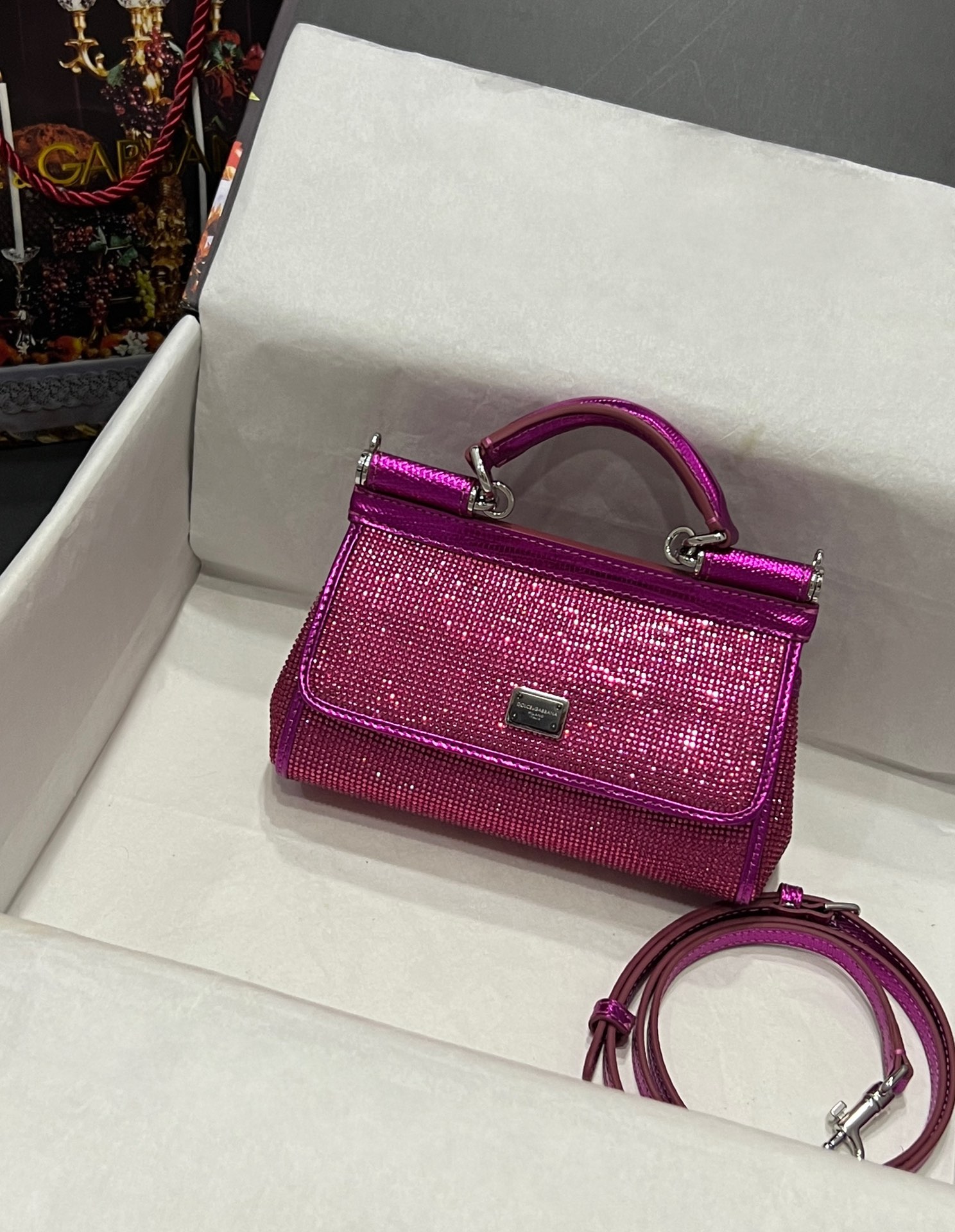 Dolce & Gabbana Mini Sicily rhinestone-embellished Tote