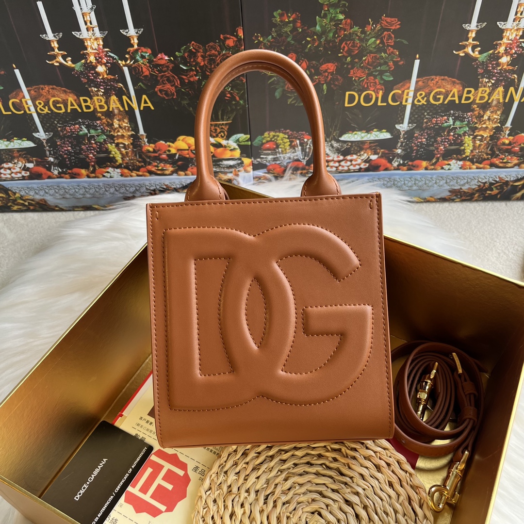 Dolce & Gabbana Dg Daily Mini Leather Tote Bag – Brown –