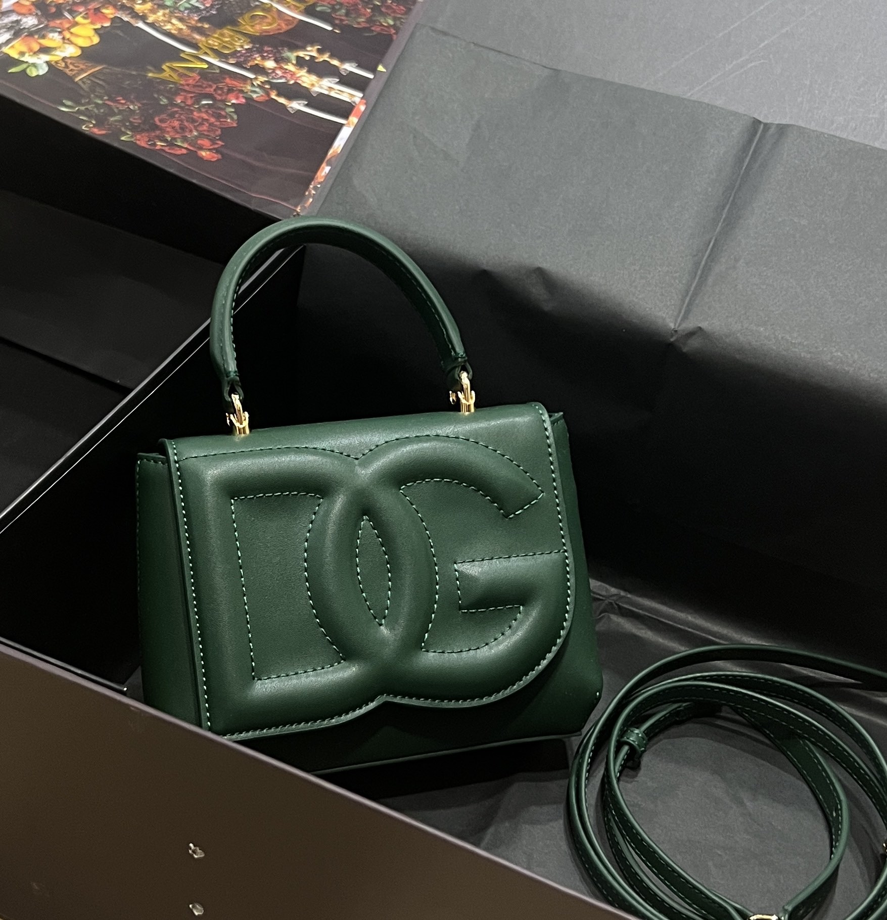 Dolce & Gabbana Women’s DG Log Top-handle Bag –green