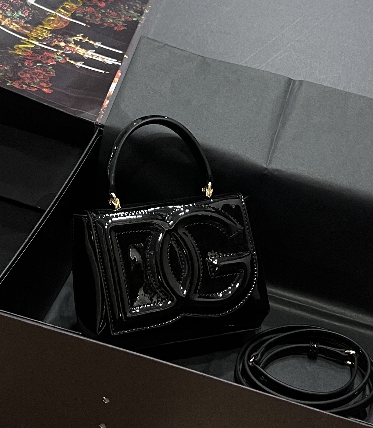Dolce & Gabbana Embossed Logo Top Handle Crossbody