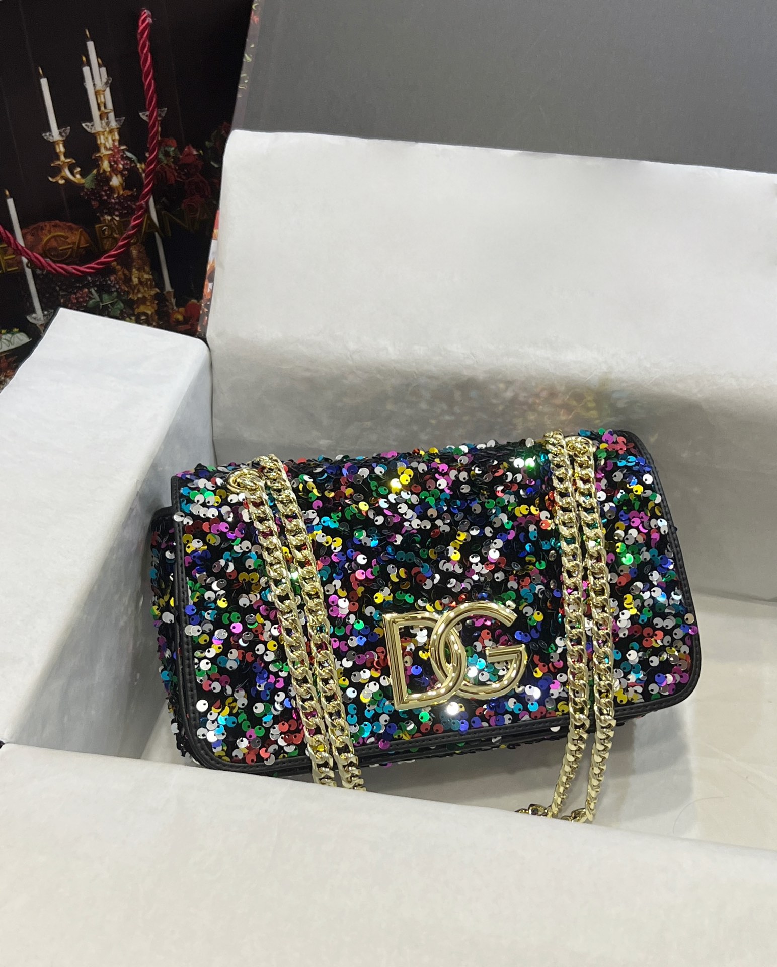 Dolce & Gabbana 3.5 Sequin-embellished Crossbody Bag In