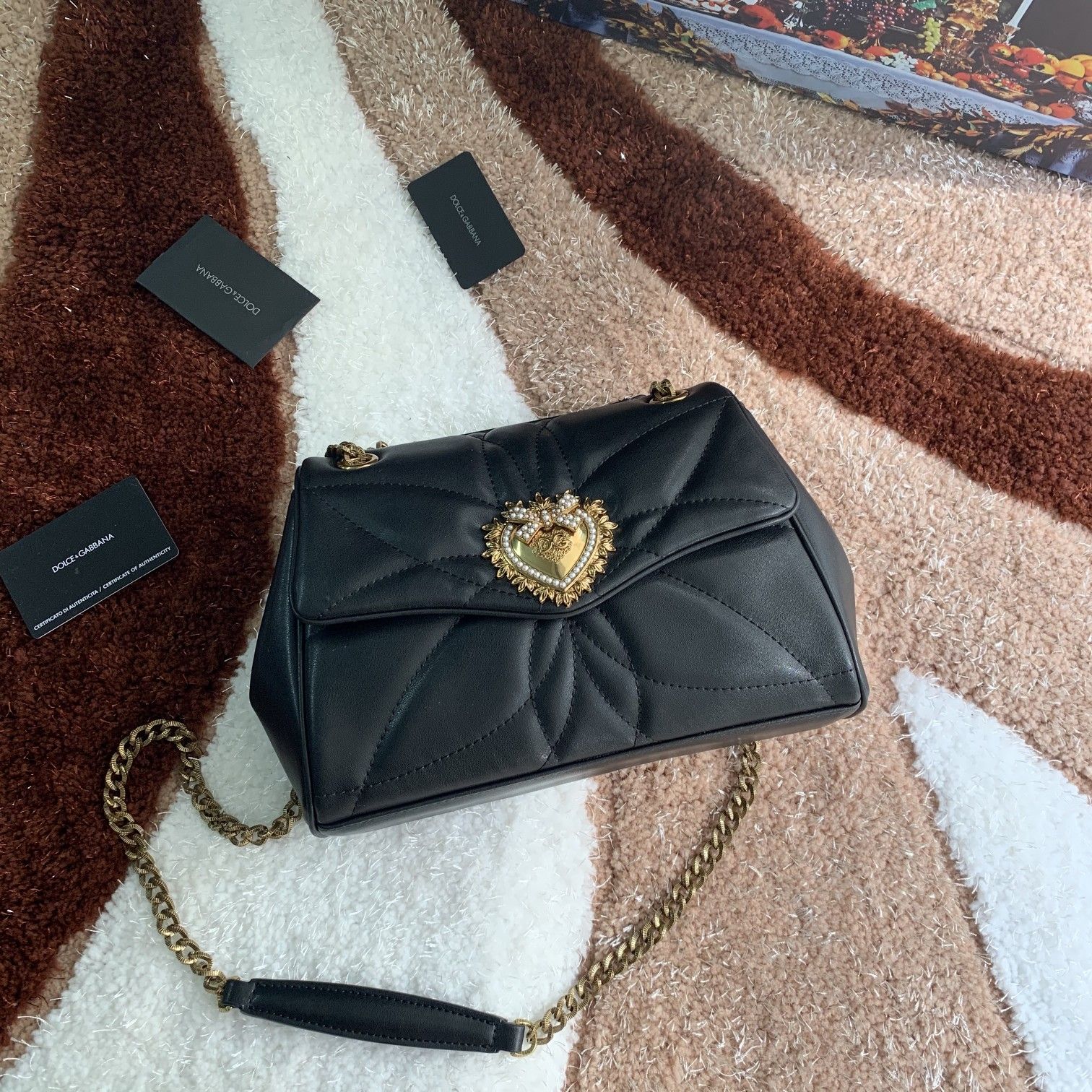 Dolce & Gabbana Devotion Quilted Bag – Black Shoulder Bags, Handbags – DAG3