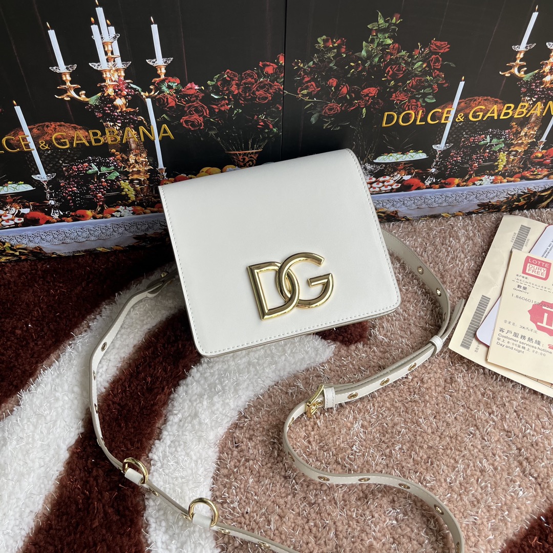 Dolce & Gabbana Micro 3.5 Leather Crossbody Bag | White