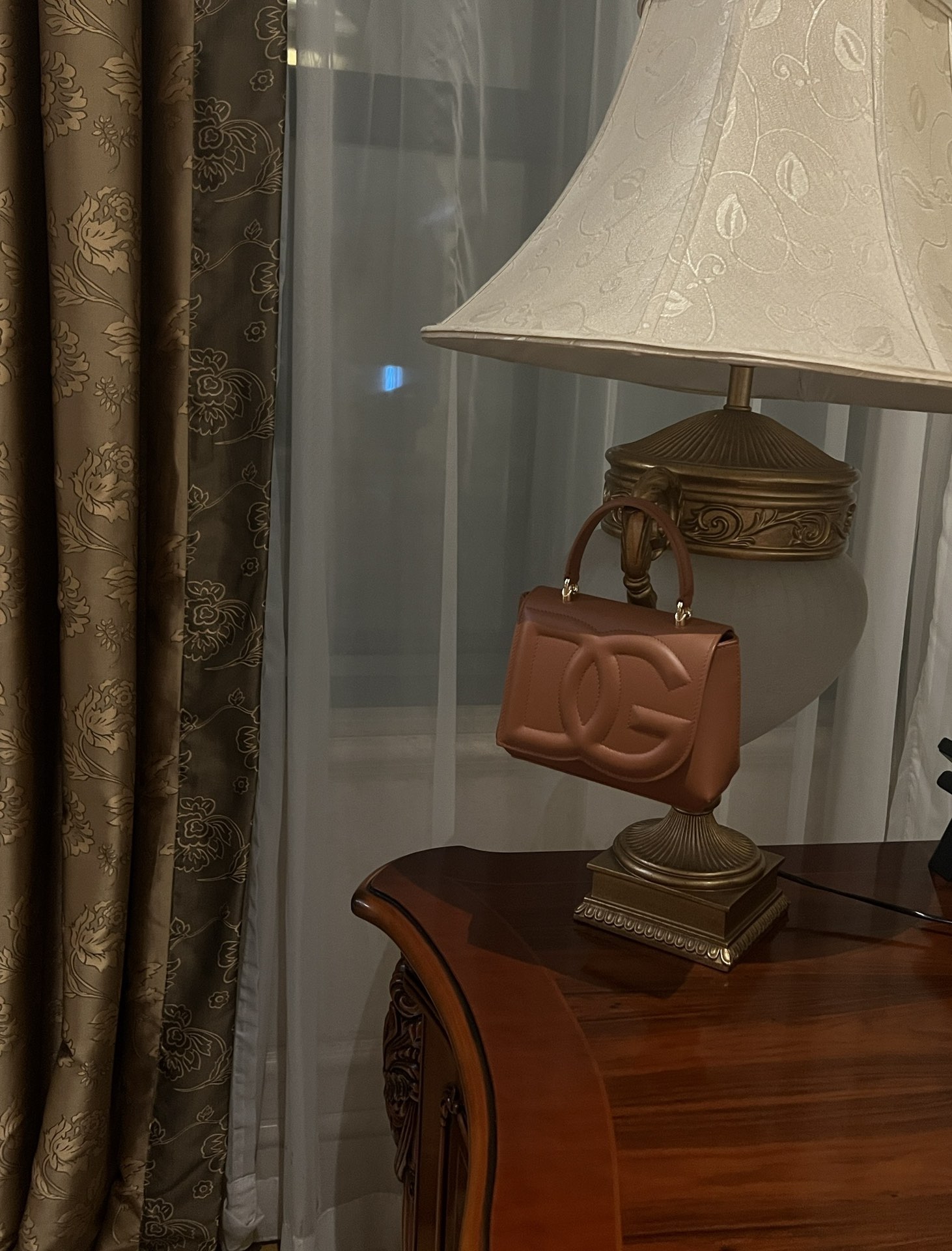 Dolce & Gabbana DG Shoulder Bag with Beige Logo Flap