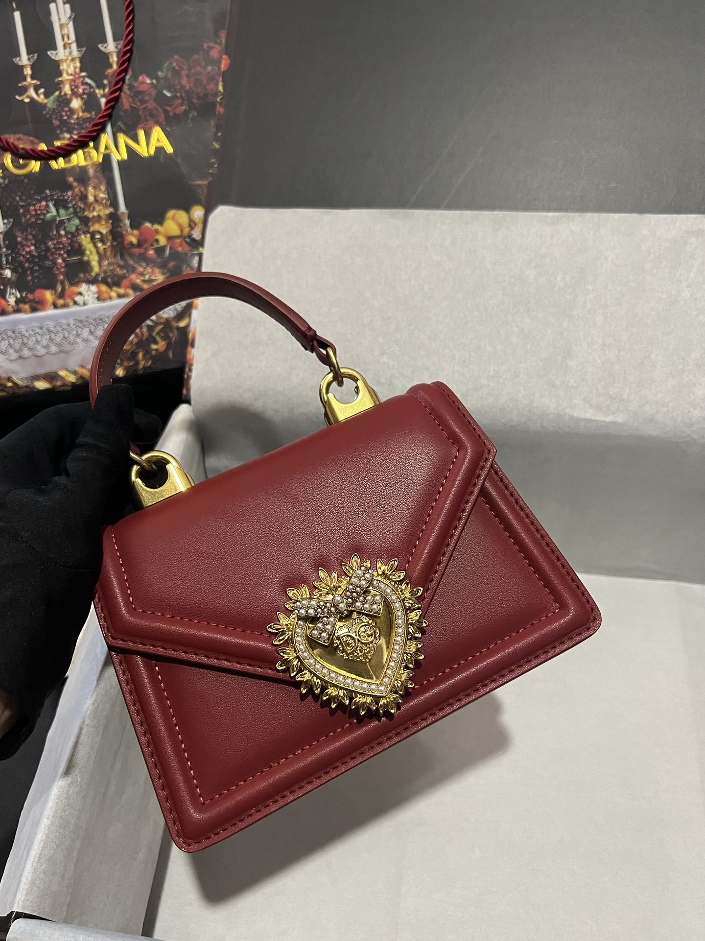 Devotion leather crossbody bag Dolce & Gabbana Red in