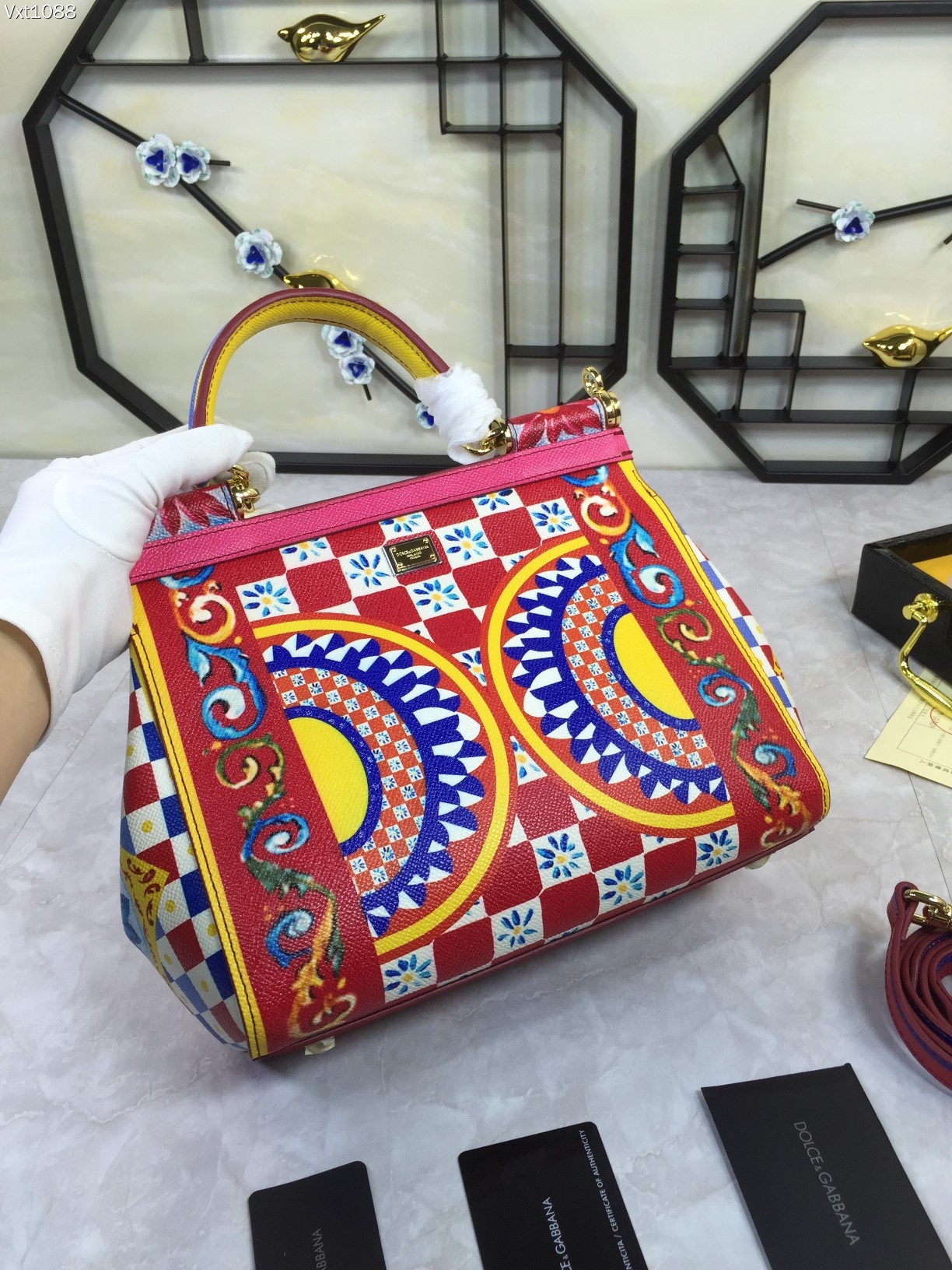 Dolce & Gabbana Red, Blue, Pink & White Handbag