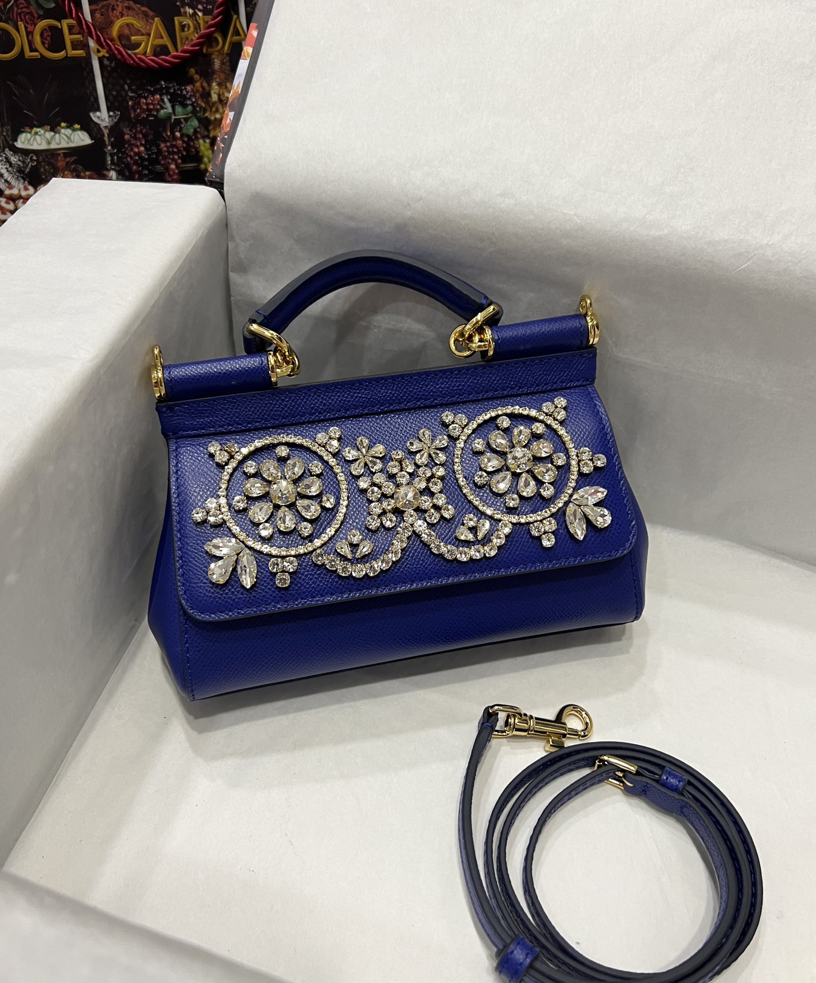Dolce & Gabbana Small Sicily handbag with Majolica embroidery in