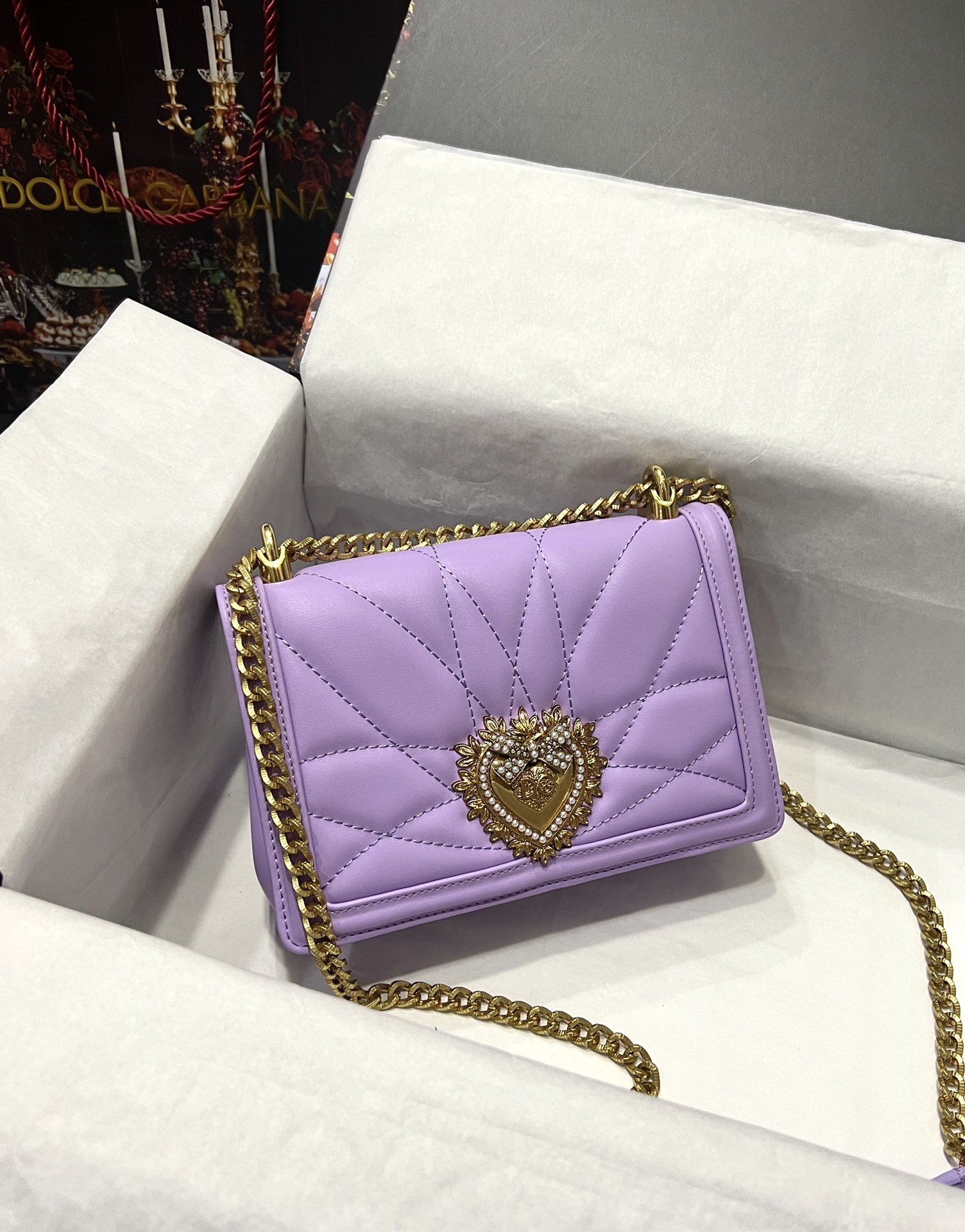 Dolce & Gabbana Medium Devotion shoulder bag in Purple for Women |
