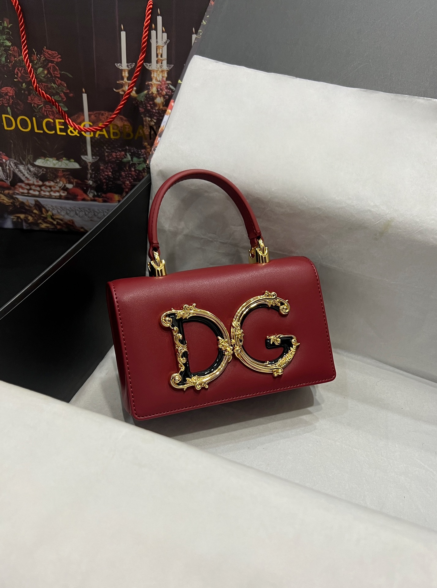 Dolce & Gabbana DG Girls Luxury Red and Gold Bag red