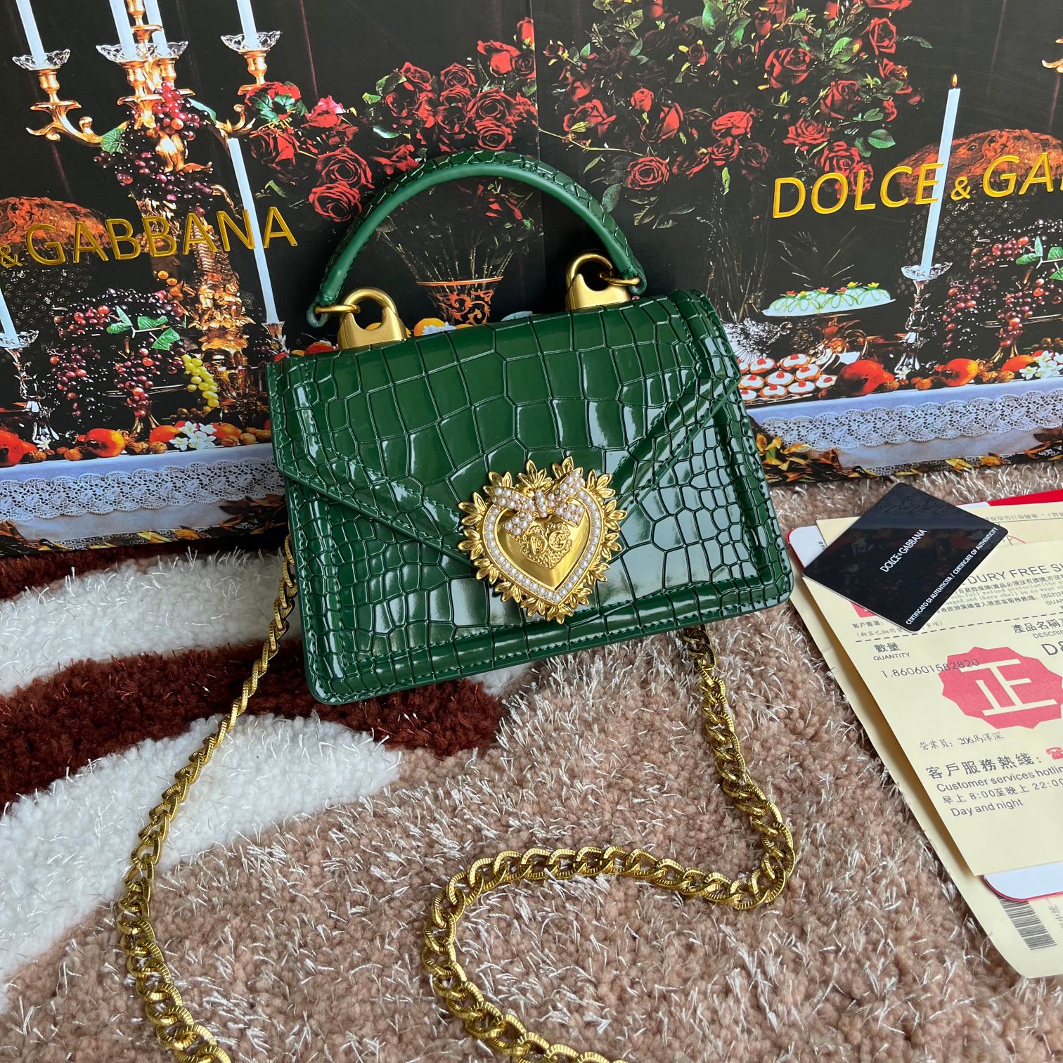 Dolce & Gabbana Small Devotion top-handle bag in Green for Women | Dolce&Gabbana® US