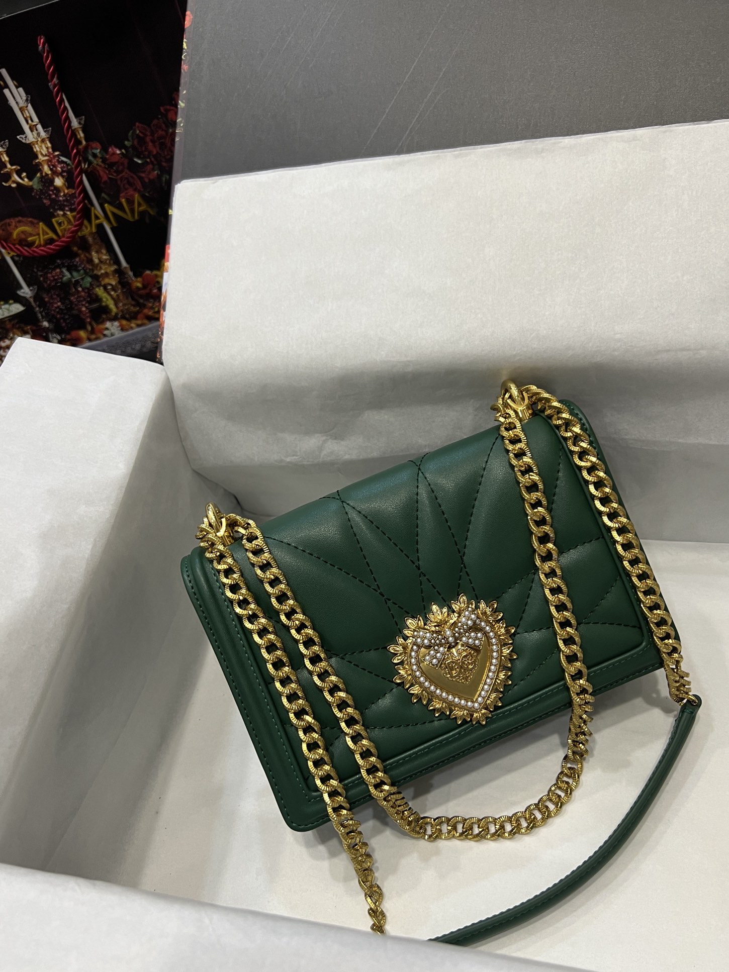 Dolce & Gabbana Devotion Shoulder Bag – Green Shoulder Bags, Handbags – DAG400852