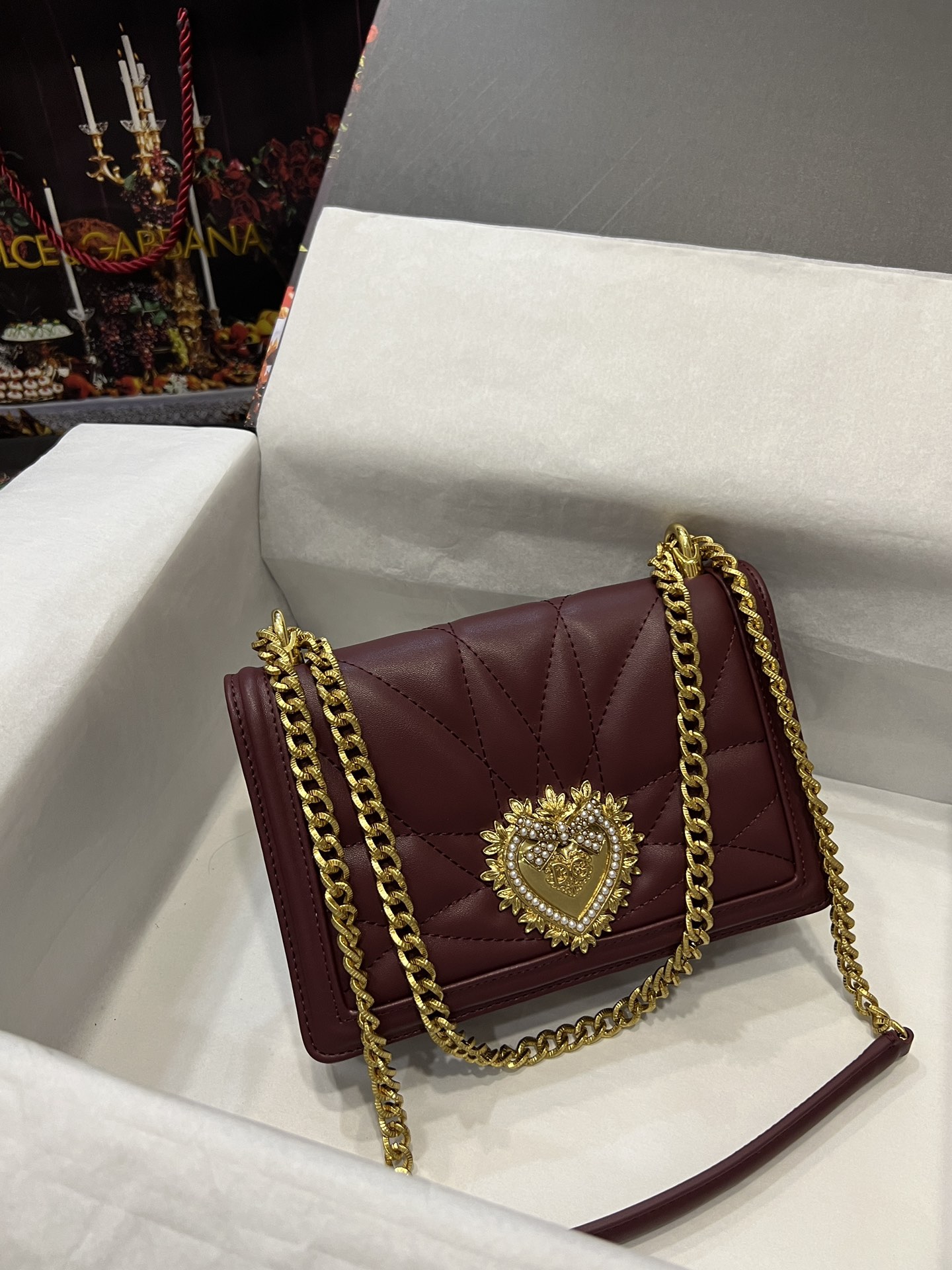 Devotion velvet handbag Dolce & Gabbana Brown in Velvet – 57087346