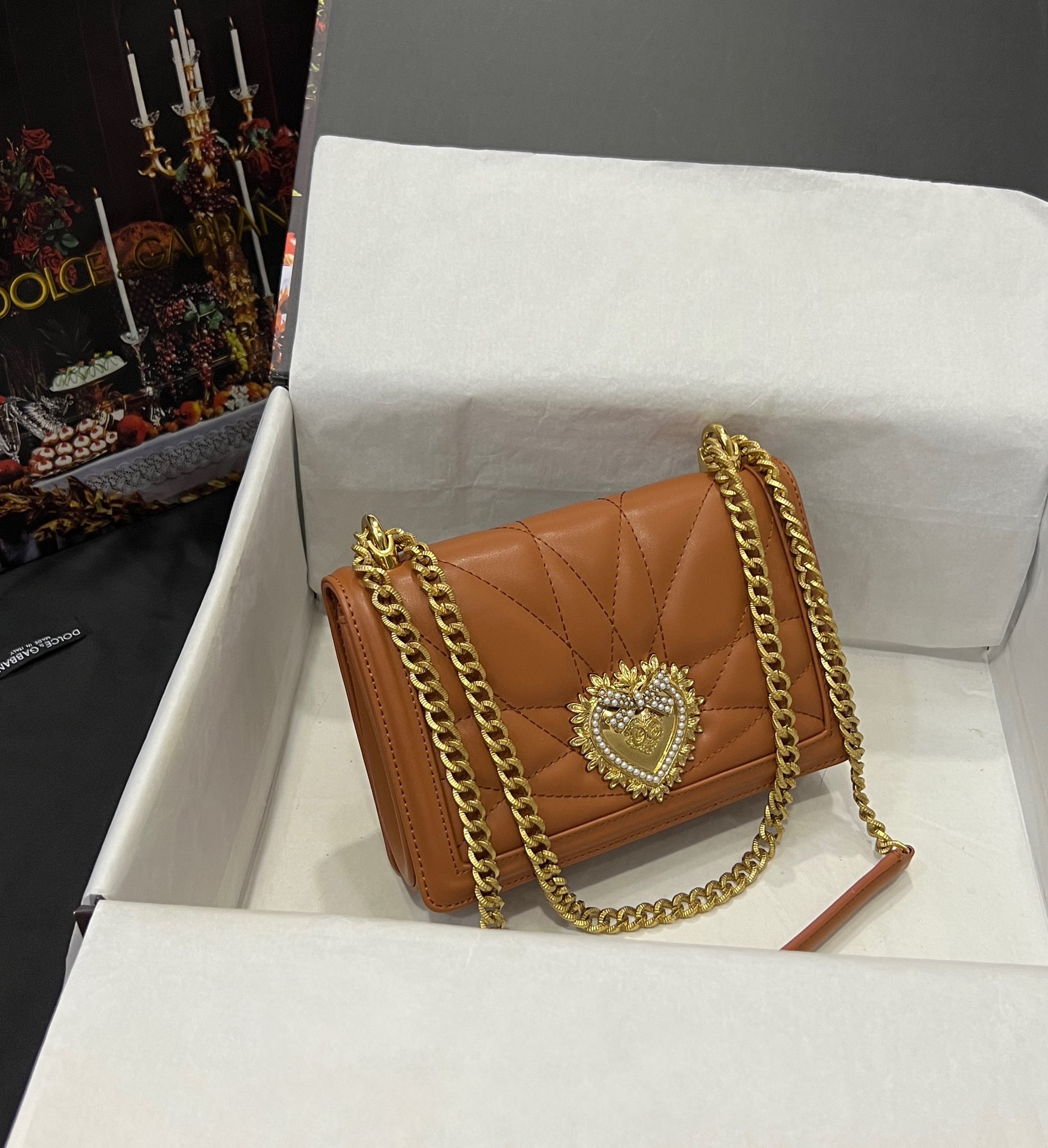 Dolce & Gabbana Medium Devotion shoulder bag in Beige for Women |
