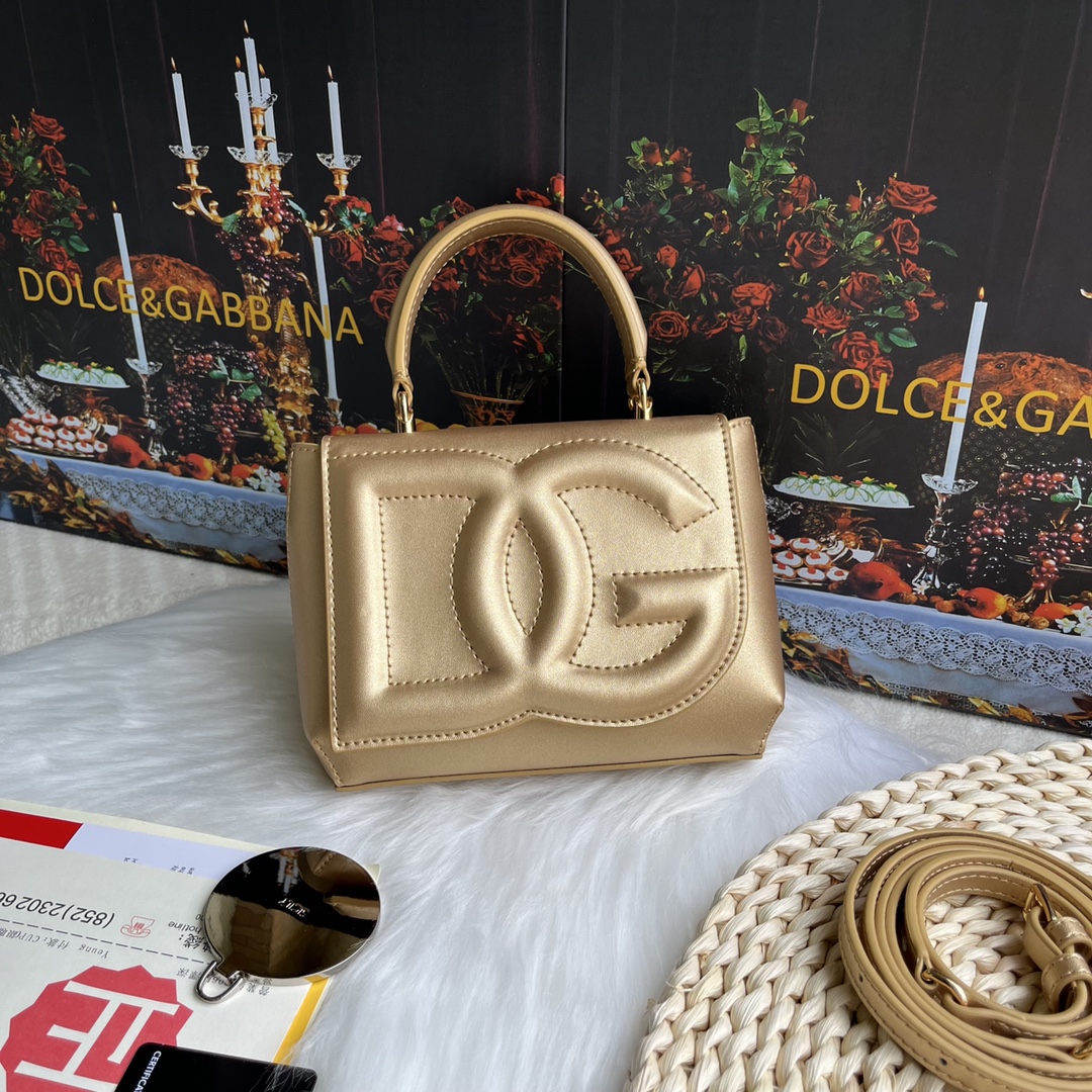Dolce & Gabbana Leather Dg Logo Top-Handle Bag