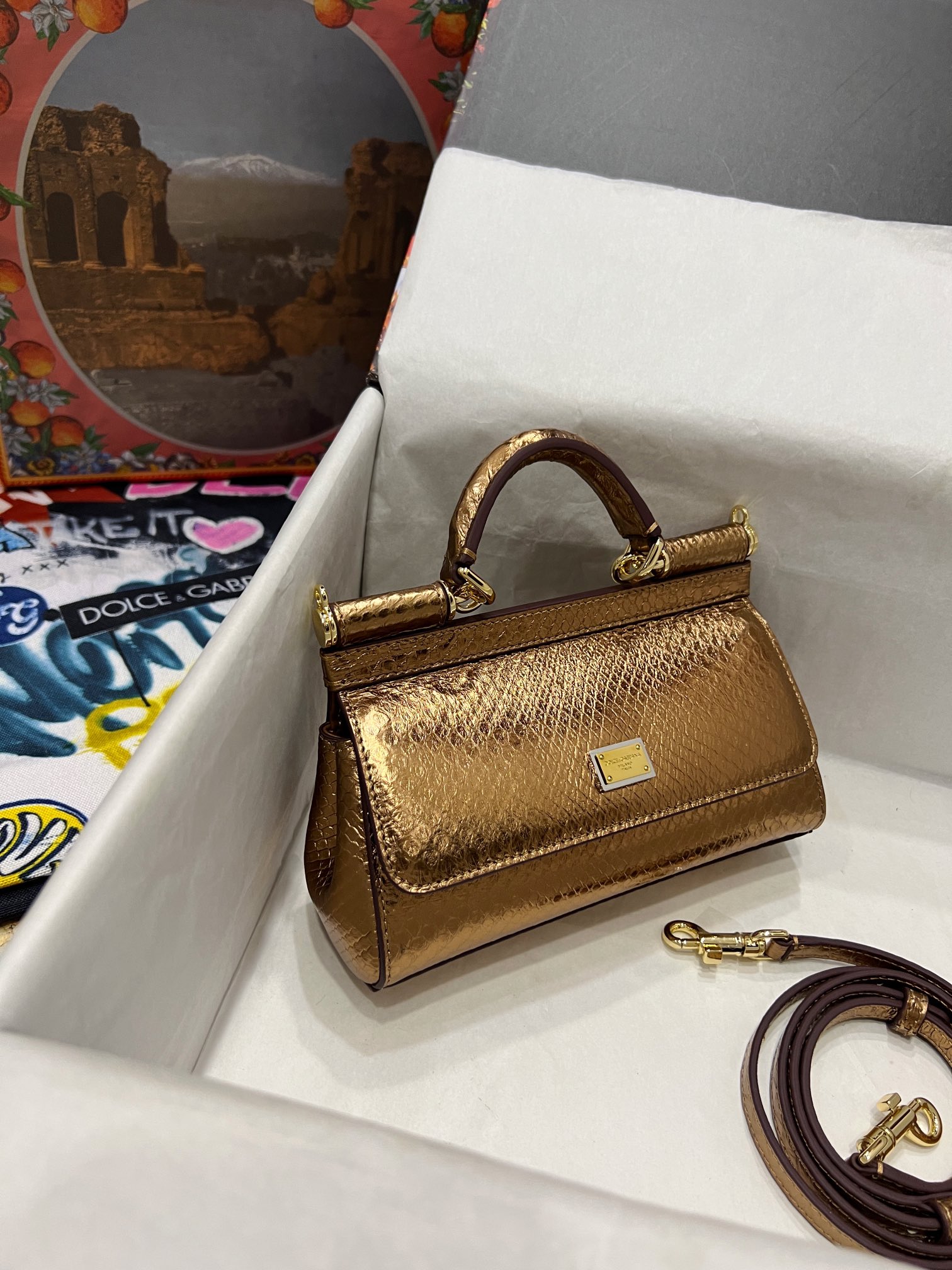 Dolce & Gabbana Medium Sicily handbag in Gold for Women | Dolce&Gabbana