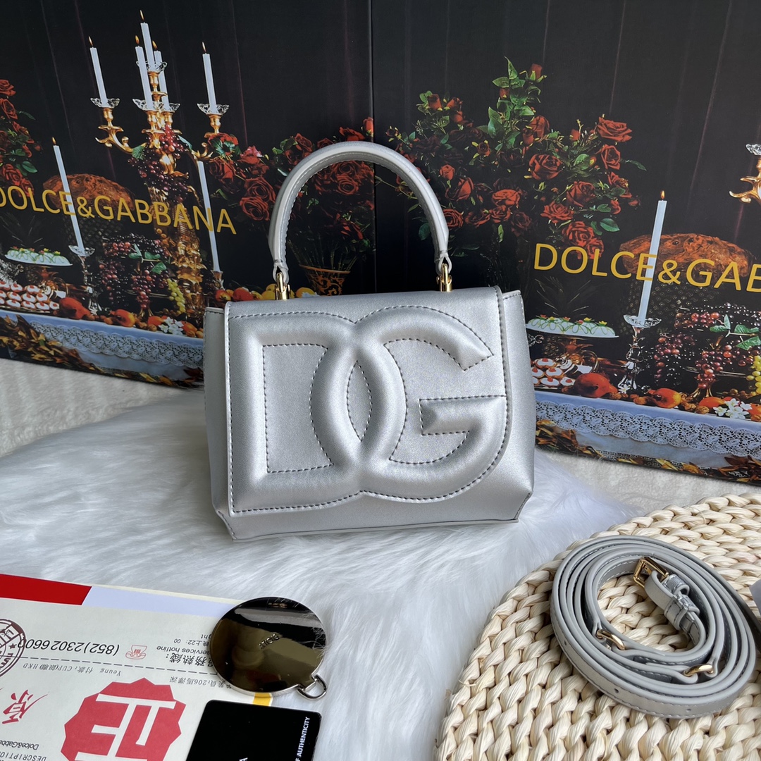 Dolce & Gabbana 18cm Small Handbag in Silver –