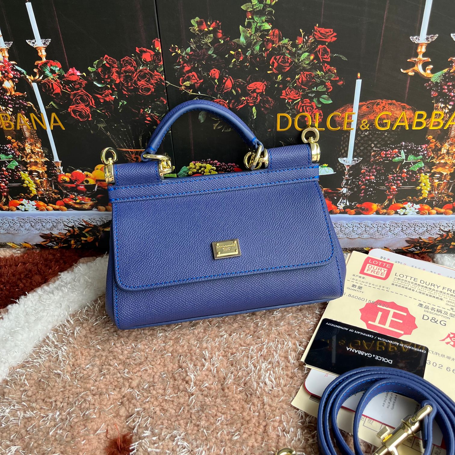 DOLCE & GABBANA Dauphine Medium Miss Sicily Satchel Blue9