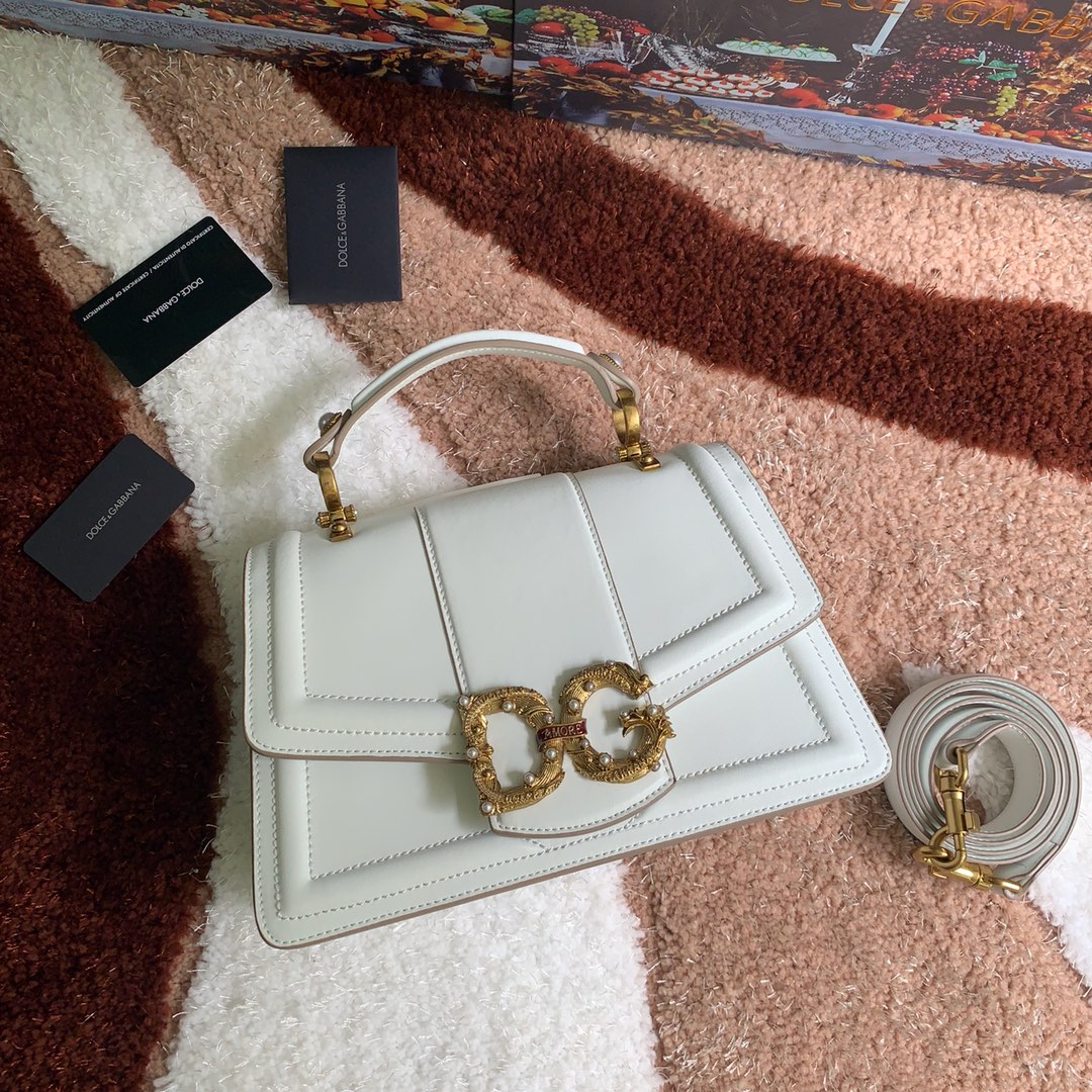 Dolce & Gabbana Small DG Amore Bag – White Shoulder Bags, Handbags – DAG368986