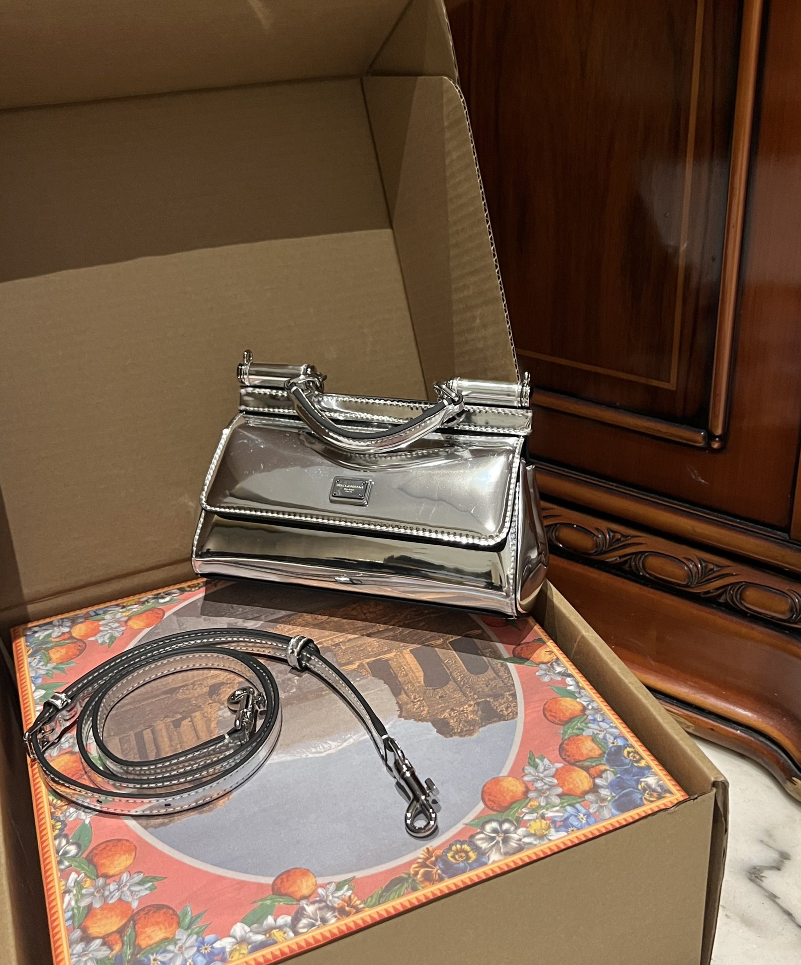 Dolce & Gabbana Small Sicily handbag in Silver for Women | Dolce&Gabbana®