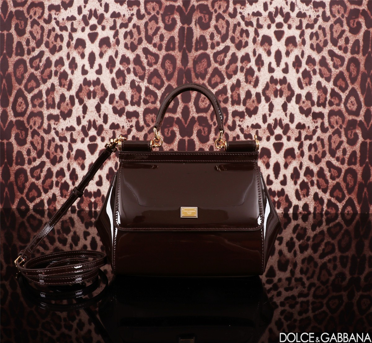 Dolce & Gabbana Burgundy Leather Small Miss Sicily Top Handle Bag | eBay