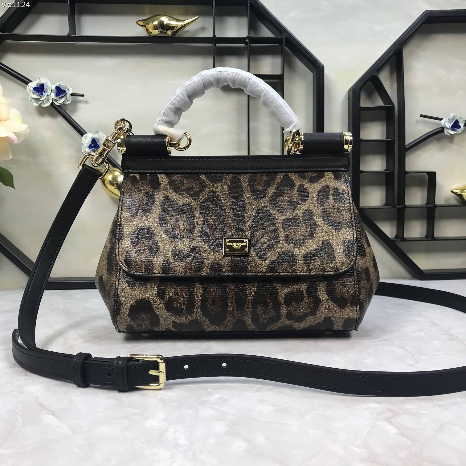 Dolce & Gabbana Leopard Print Miss Sicily Bag w/Tags – Brown