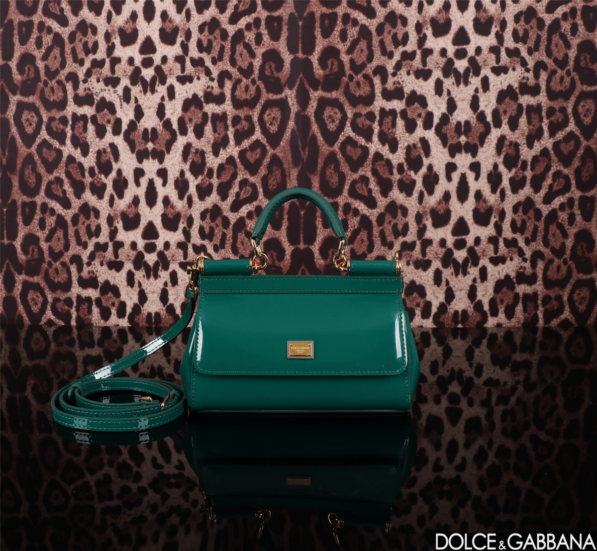 Dolce & Gabbana Green Leather Medium Miss Sicily Top Handle Bag Dolce & Gabbana
