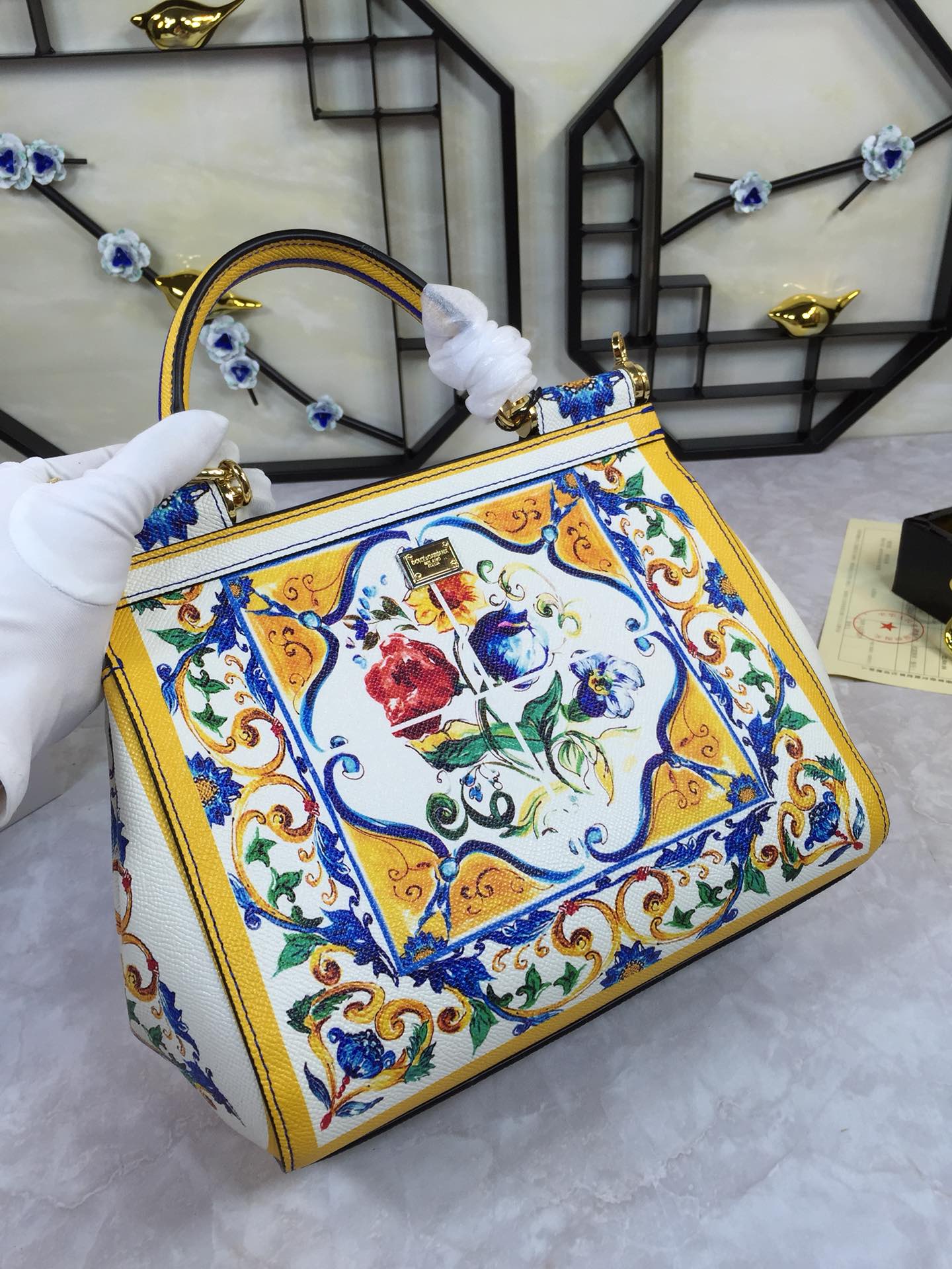 Dolce & Gabbana Mini Majolica Miss Sicily Crossbody Bag –