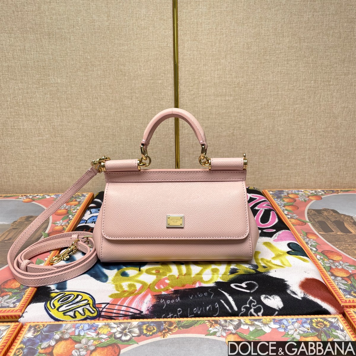 DOLCE & GABBANA Dauphine Micro Miss Sicily Satchel Pink