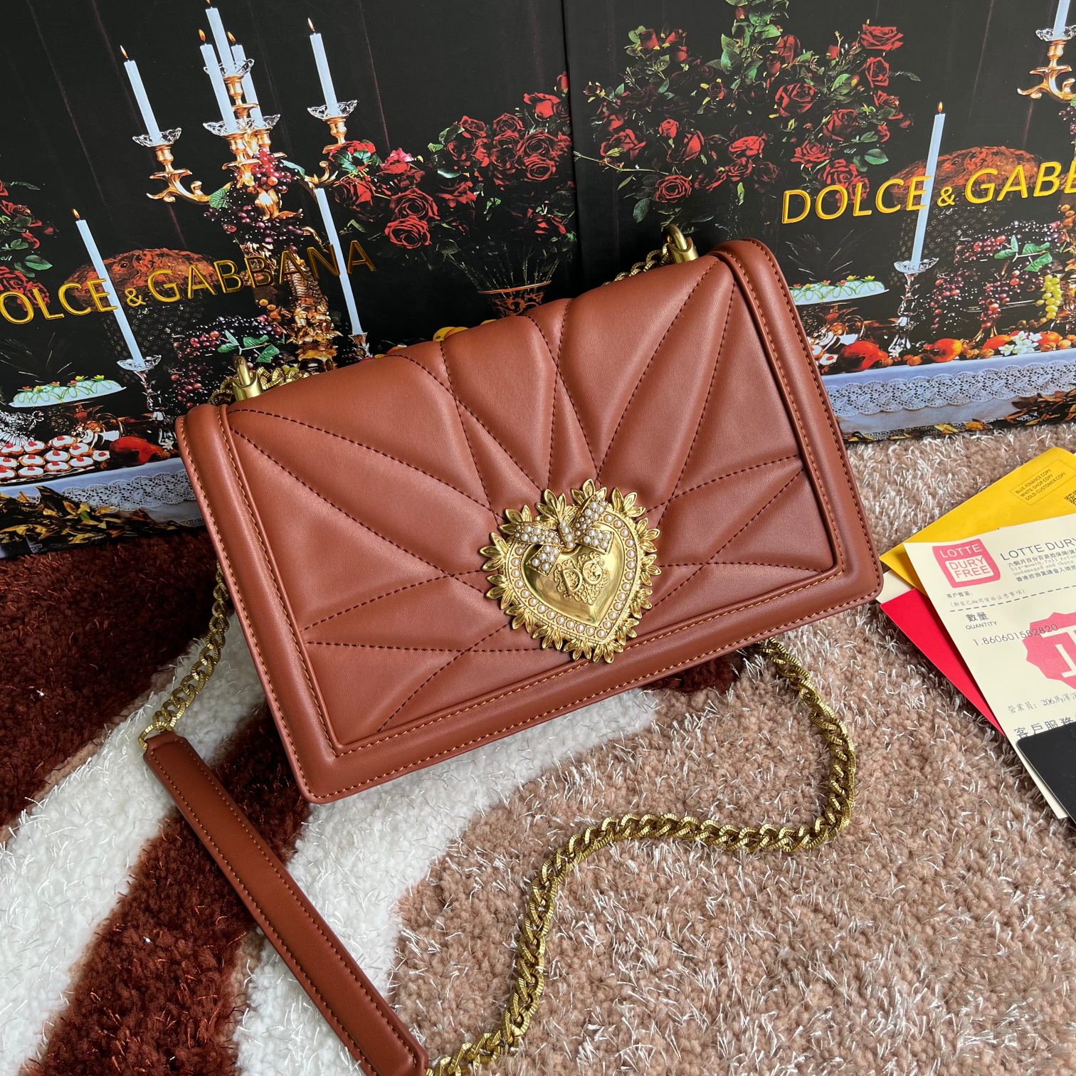 Dolce & Gabbana Medium Devotion shoulder bag in brown for Women