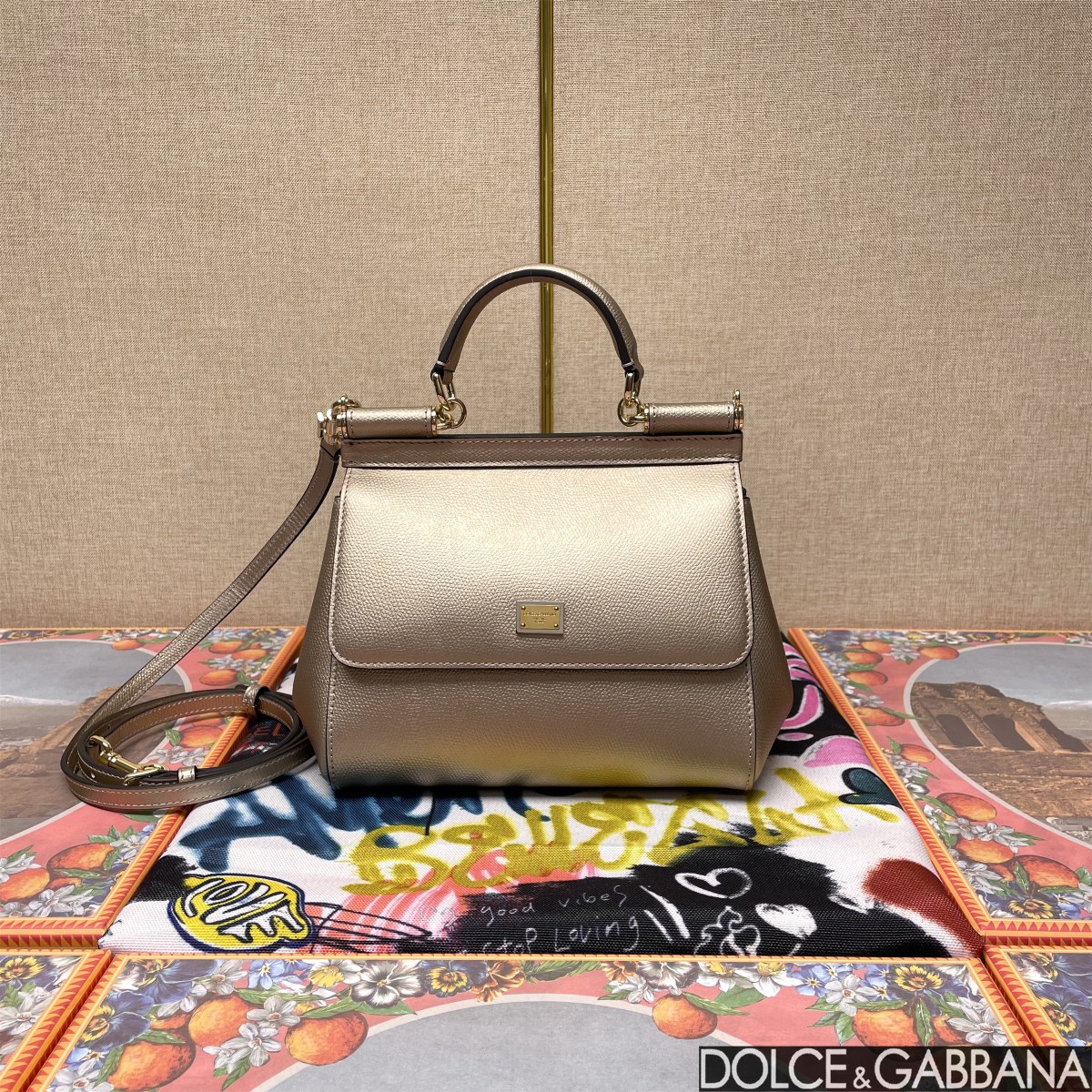 Dolce & Gabbana Medium Sicily handbag in Gold for Women | Dolce&Gabbana
