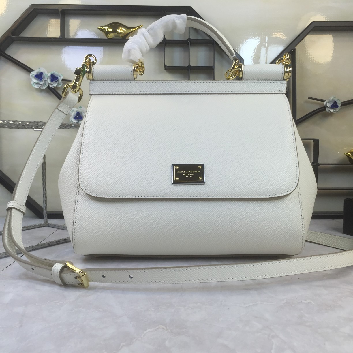 Dolce & Gabbana Medium Sicily Tote Bag | White |