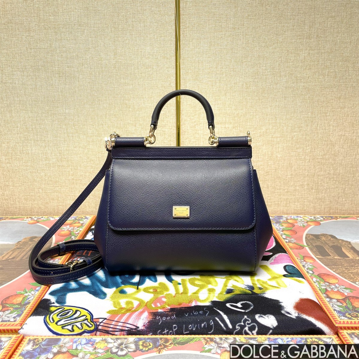 Dolce and Gabbana Purple Leather Medium Miss Sicily Top Handle Bag Dolce & Gabbana