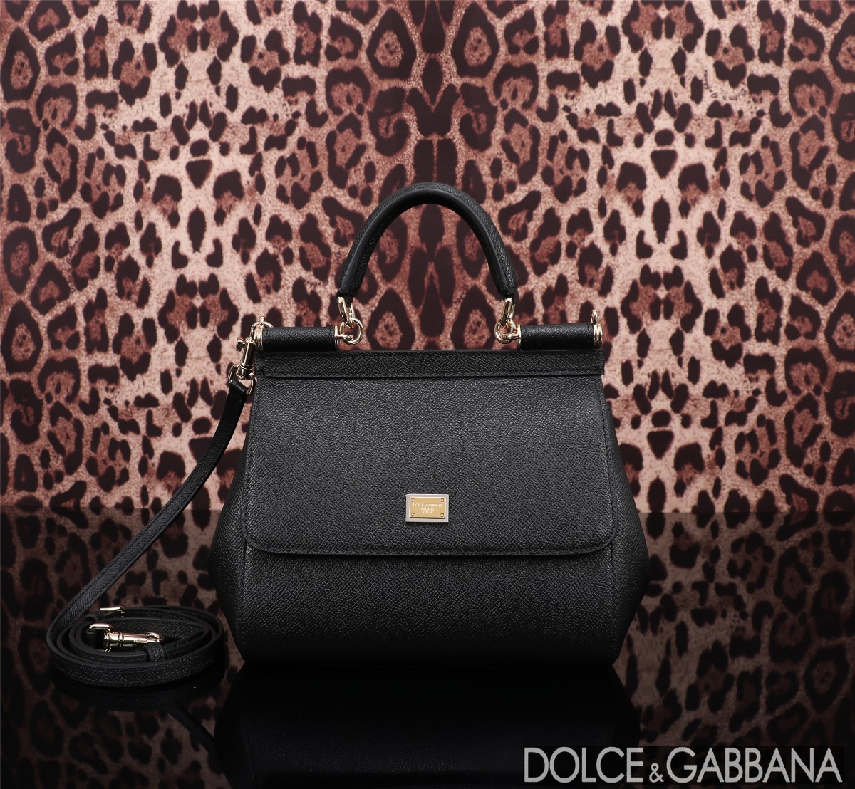 Dolce&Gabbana Medium Sicily iguana bag for Women – Black