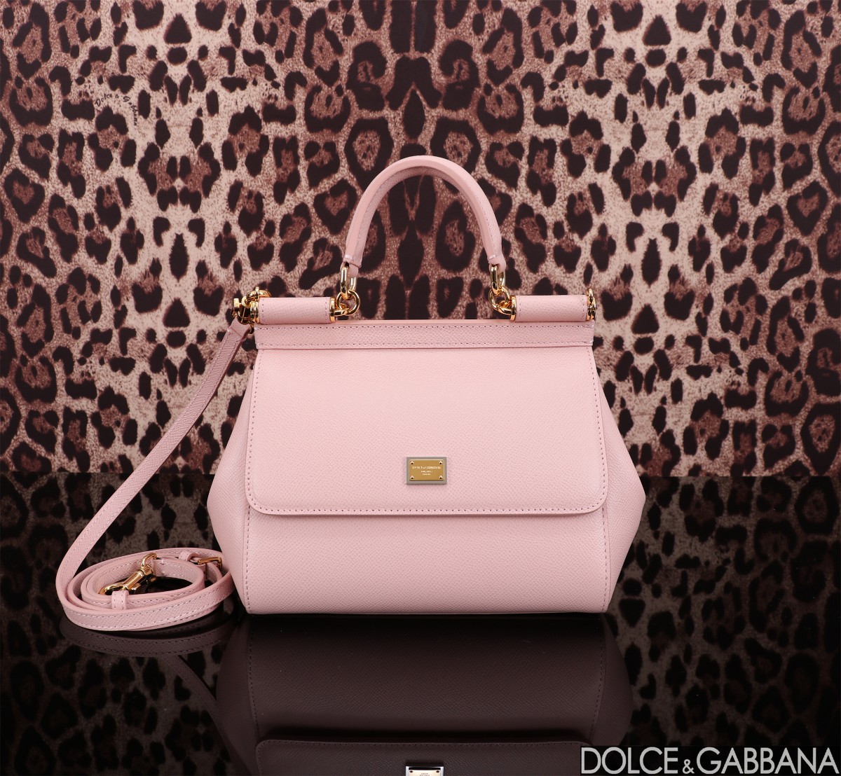DOLCE & GABBANA Dauphine Small Miss Sicily Satchel Pink 708480