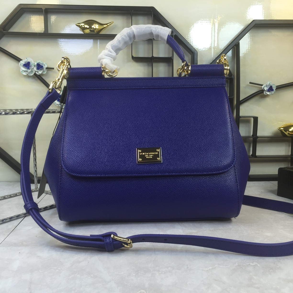 Dolce & Gabbana Small Sicily Tote Bag | Blue