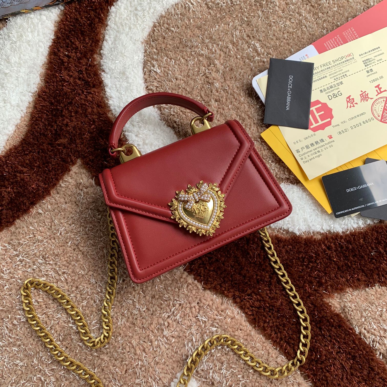 Dolce & Gabbana Devotion Top Handle Bag – Red Handle Bags