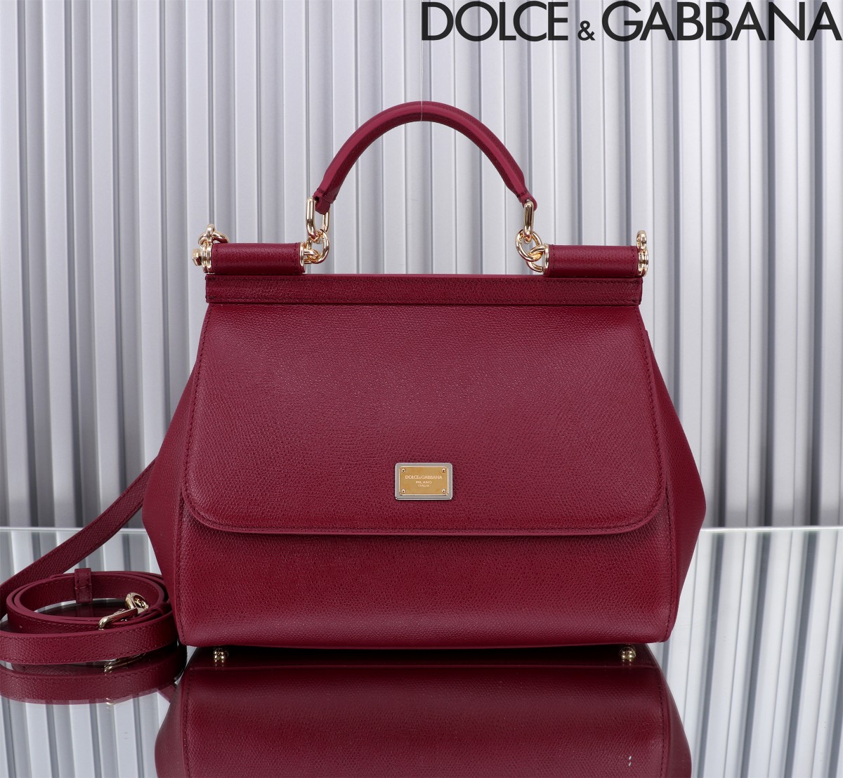 Sicily leather handbag Dolce & Gabbana Red in Leather –