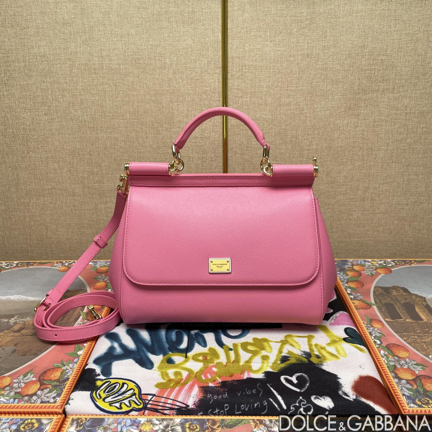 Dolce & Gabbana Medium Sicily Handle Bag – Pink Handle Bags, Handbags – DAG402558