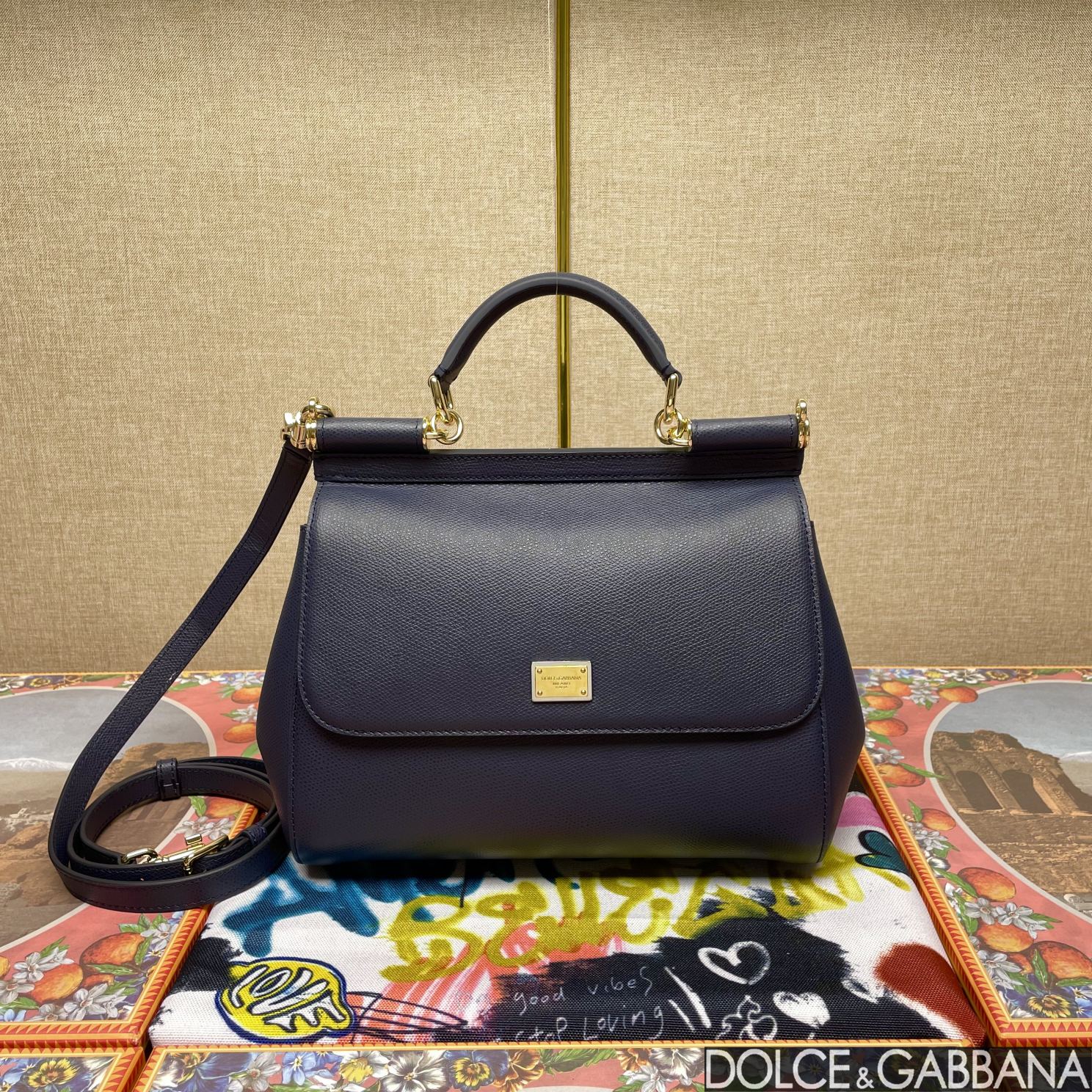 Dolce and Gabbana Purple Leather Medium Miss Sicily Top Handle Bag Dolce & Gabbana | TLC