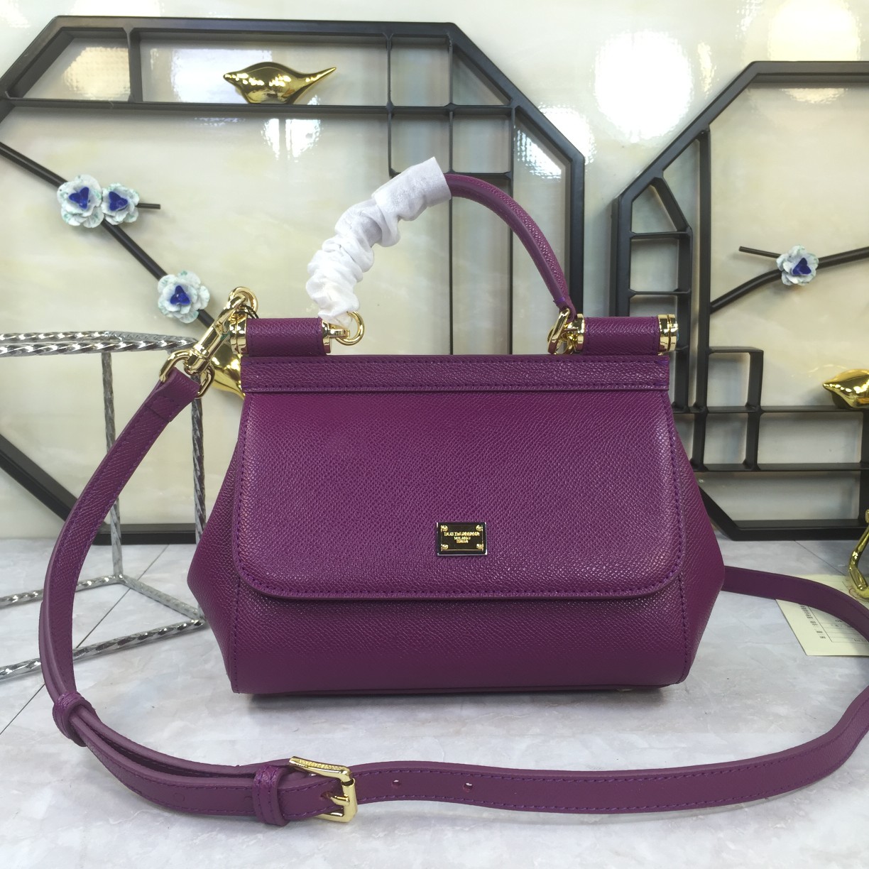 Dolce & Gabbana Pink Leather Medium Miss Sicily Top Handle