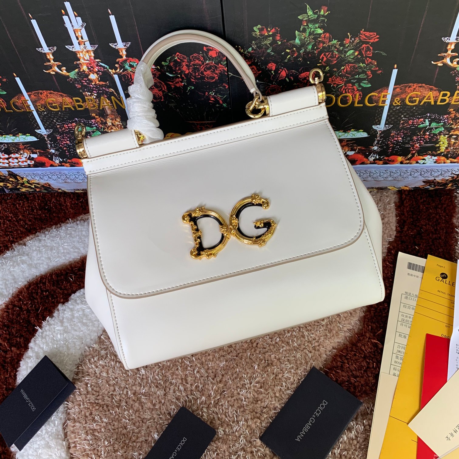 Dolce & Gabbana Calfskin nappa Sicily crossbody bag in White for Girls