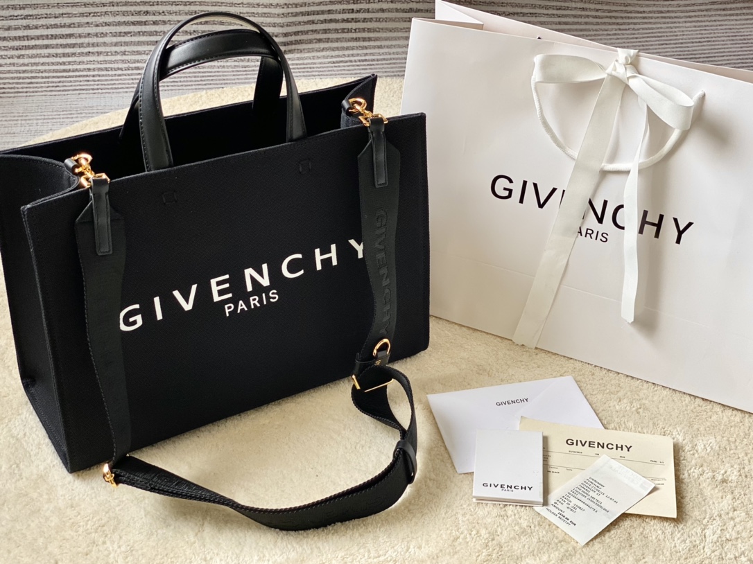 Givenchy Black Canvas Small G Shopping Tote Bag | eBay