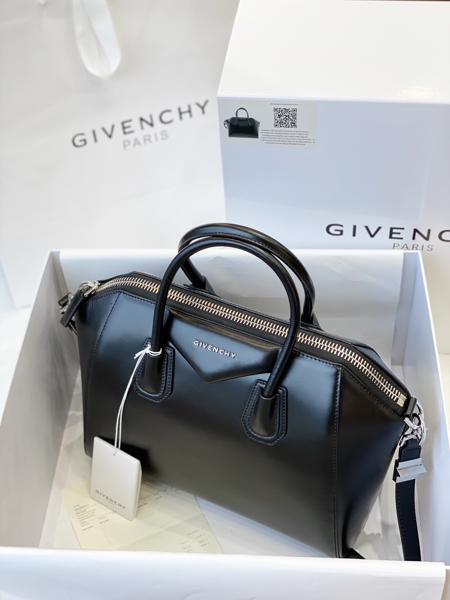 Givenchy Antigona Small Classic Smooth Black Calf Leather Tote