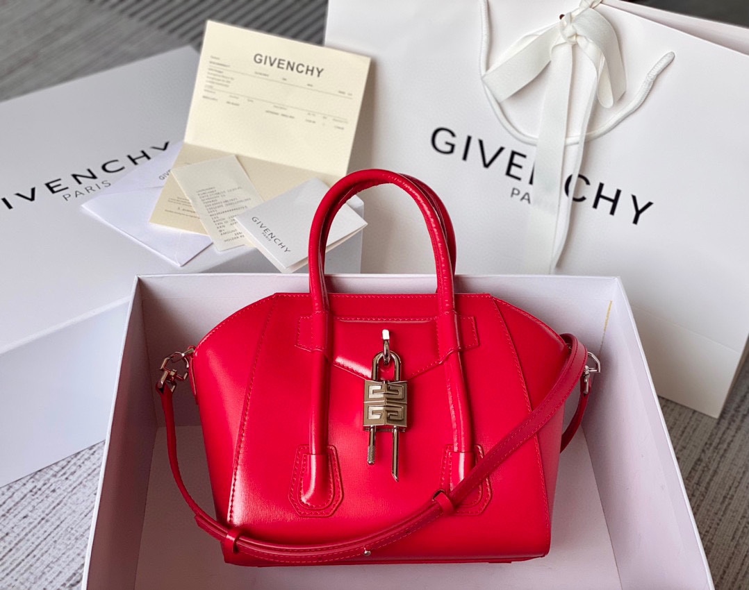 GIVENCHY Box Calfskin Mini Lock Antigona Shoulder Bag