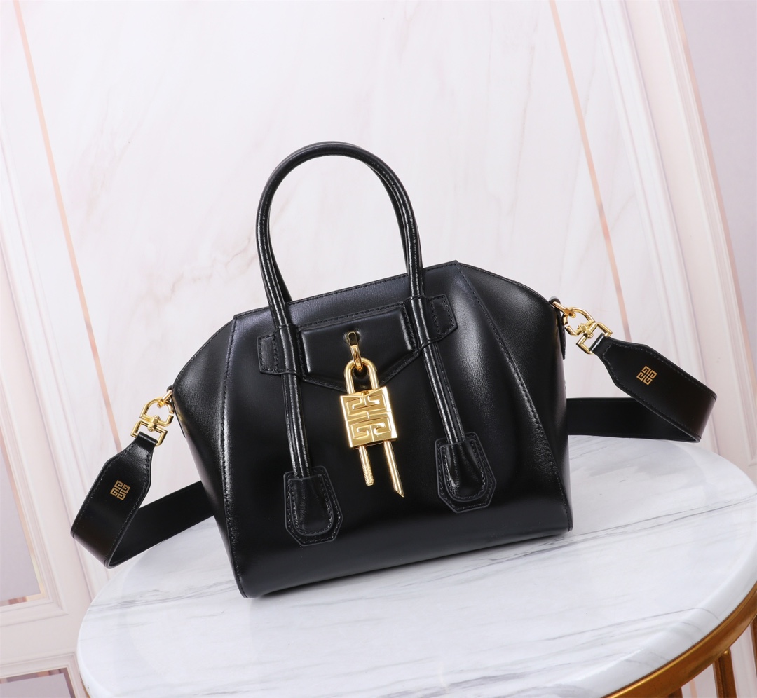 Givenchy Antigona Toy Lock bag in washed denim in – dark black