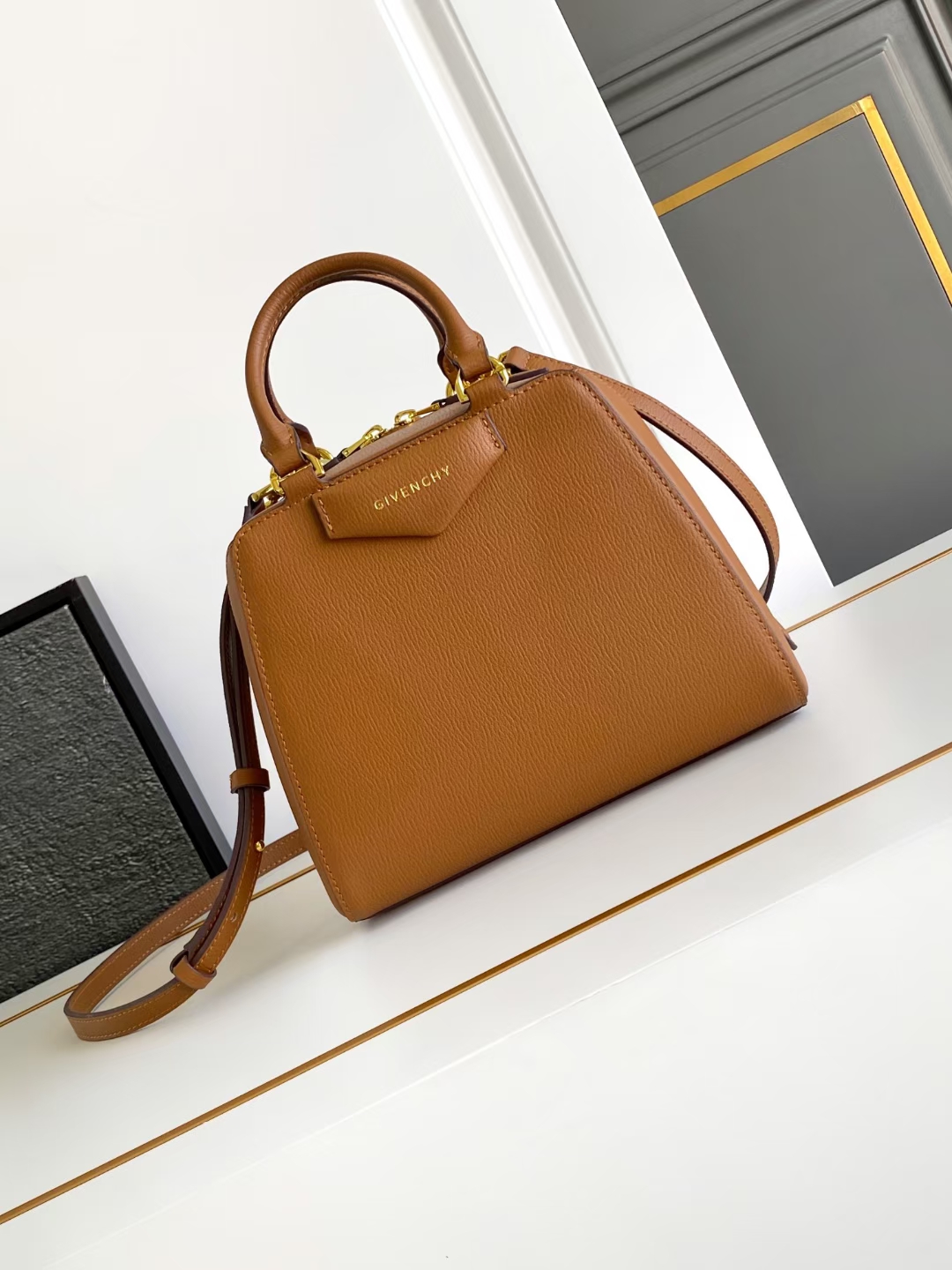 Givenchy Mini Antigona Cube Handbag | Brown