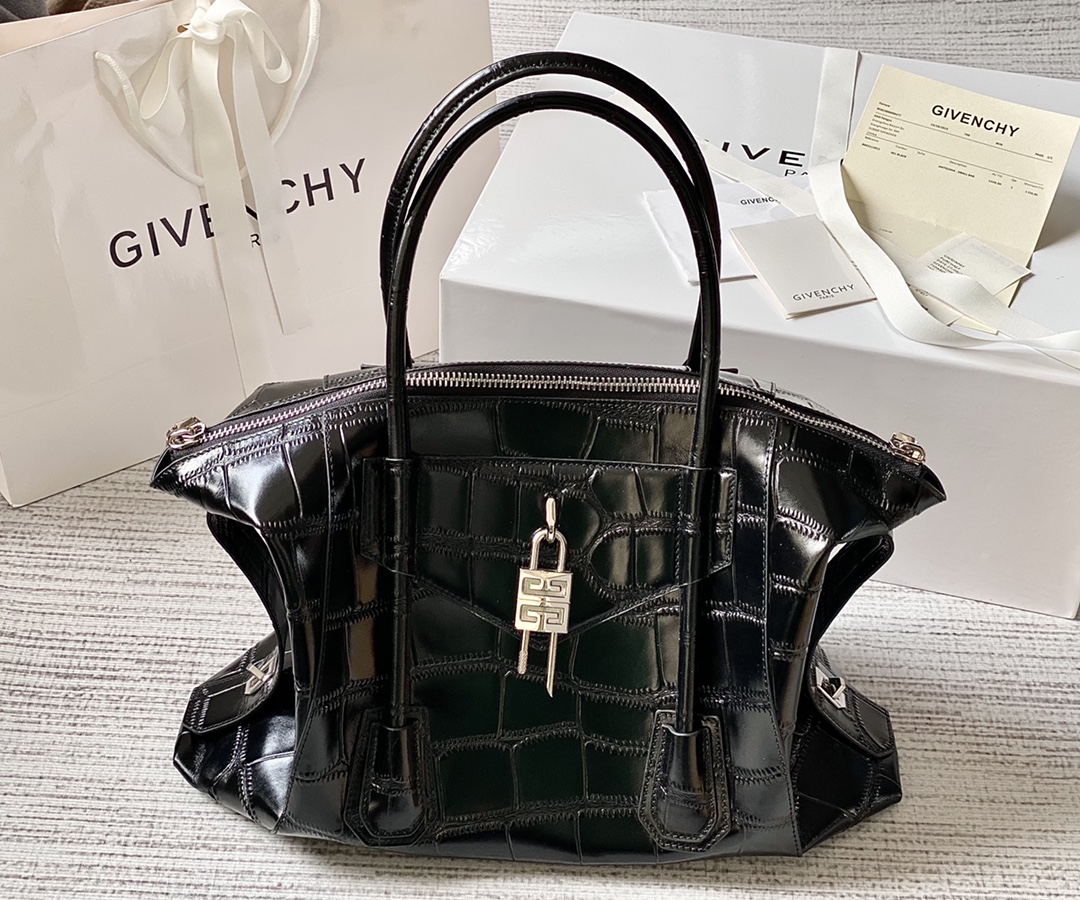 Givenchy Antigona Soft Lock Bag Crocodile Embossed GIVENCHY 00709