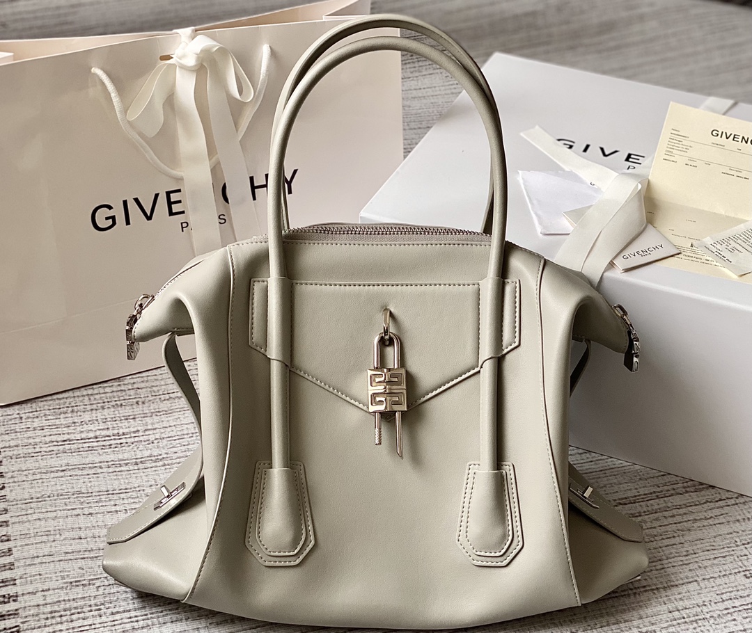 Givenchy Grey Leather Medium Soft Antigona Satchel