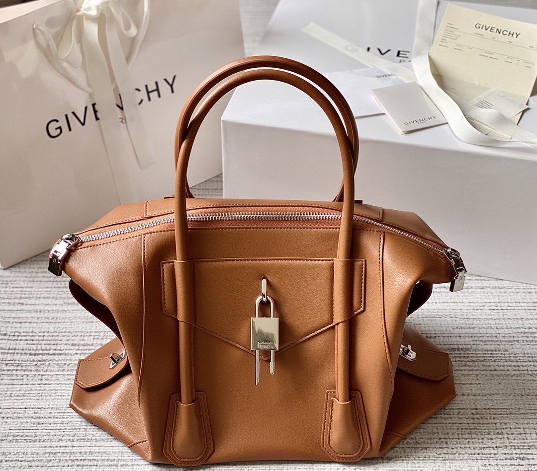 GIVENCHY Box Calfskin Mini Lock Antigona Shoulder Bag