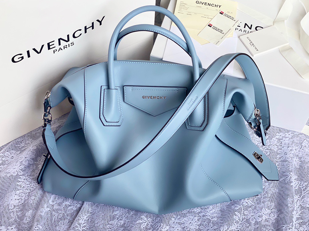 GIVENCHY Calfskin Small Soft Antigona Ice Blue 1601991